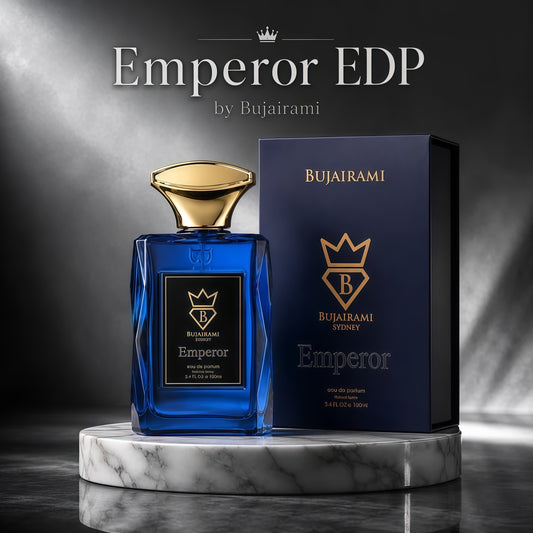 Bujairami Emperor Eau de Parfum Hombre 100ml Fragancia Cítrica Especiada y Amaderada con Pomelo Manzana y Ámbar Gris para Otoño e Invierno