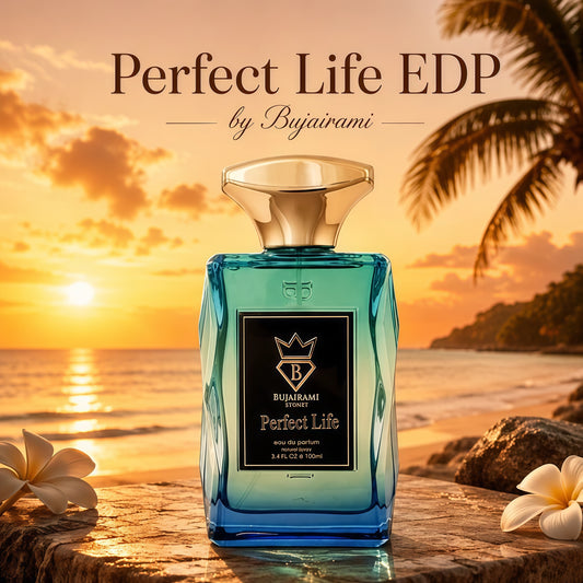 Bujairami Perfect Life 100ml Eau de Parfum Unisex Fragancia Afrutada Aromática y Amaderada para Uso Diario y Ocasiones Especiales
