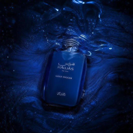 Hawas Gold Digger 100ml Eau de Parfum Hombre Fragancia Fresca Especiada y Amaderada con Pera Menta y Bergamota