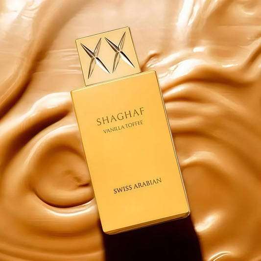 Shaghaf Vanilla Toffee 75ml Eau de Parfum Unisex Fragancia Gourmand Avainillada Dulce y Cálida con Toffee de Mantequilla y Café Árabe