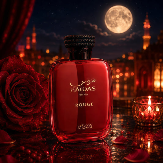 Hawas Rouge Eau de Parfum Mujer 100ml - Fragancia Floral Frutal y Avainillada Elegante y Seductora para Mujeres Modernas