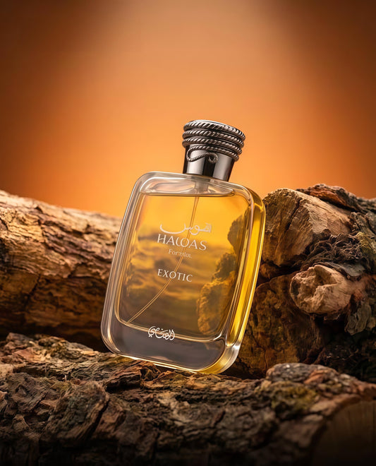 Hawas Exotic Eau de Parfum Hombre 100ml Fragancia Aromática Especiada y Ambarada con Notas de Coco y Especias para Otoño e Invierno