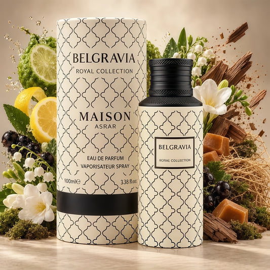 Belgravia MAISON ASRAR Eau de Parfum Unisex - Perfume Floral Amaderado con Grosella Negra y Lirio de los Valles para Hombres y Mujeres