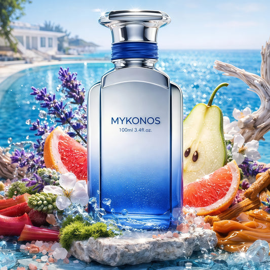 Mykonos California BLUE 100ml Extrait de Parfum Unisex Fragancia Marina Fresca y Amaderada con Notas de Cítricos y Flores Acuáticas