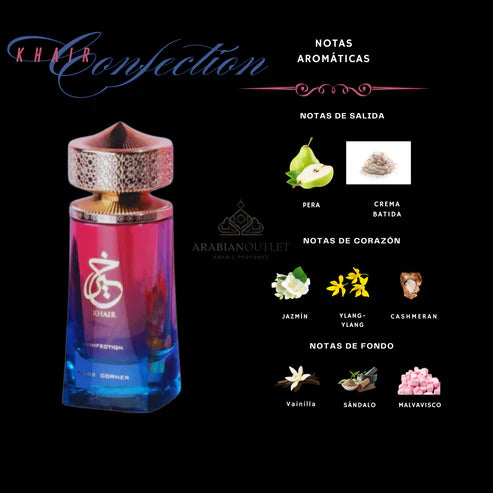Khair Confection Eau de Parfum 100ML Paris Corner – Perfume Árabe Dulce y Sofisticado para Mujer