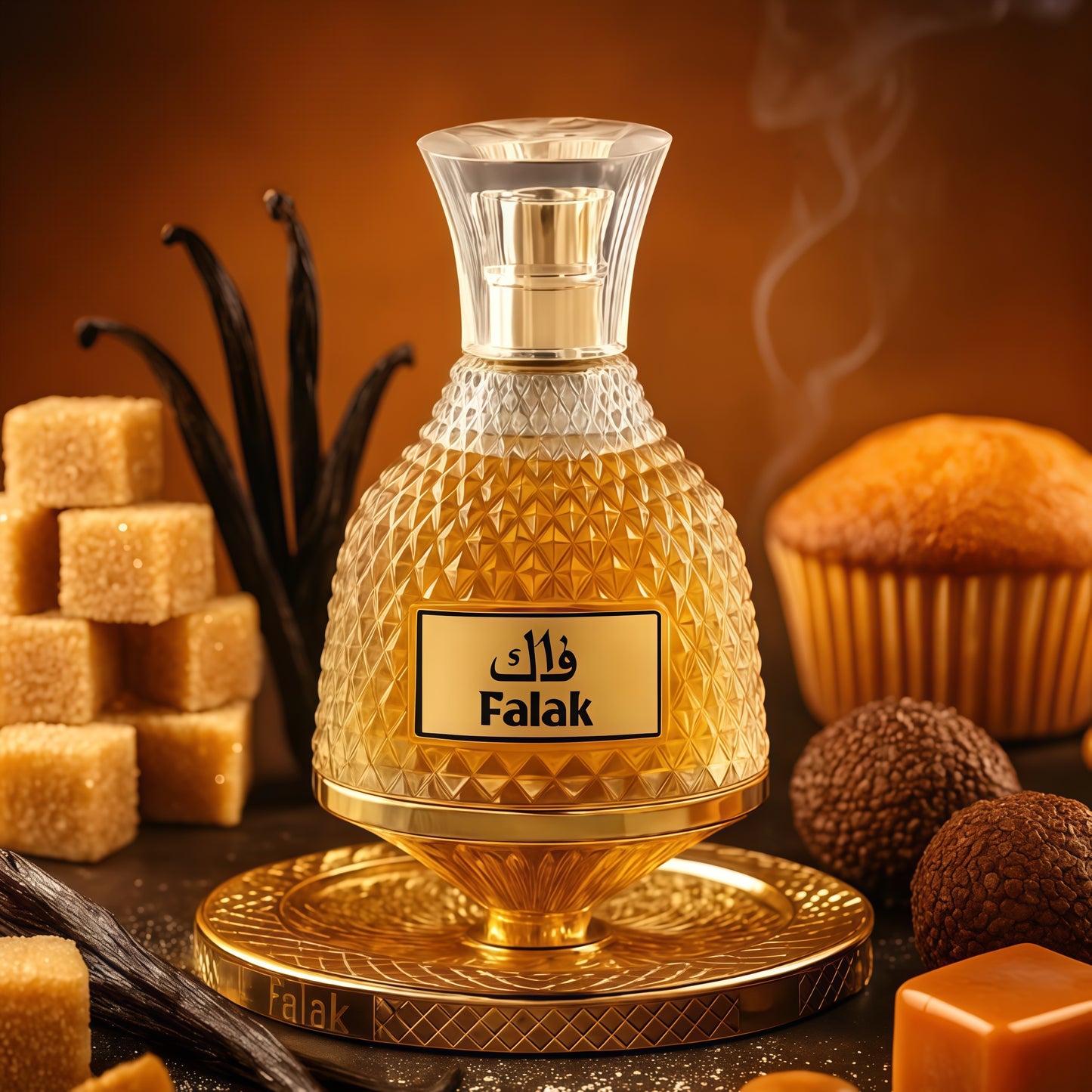 NUSUK FALAK - Perfume Unisex Oriental Gourmand 100ml RIIFFS Aroma Dulce y Elegante con Vainilla Caramelo y Almizcle para Experiencia Sensorial Deliciosa