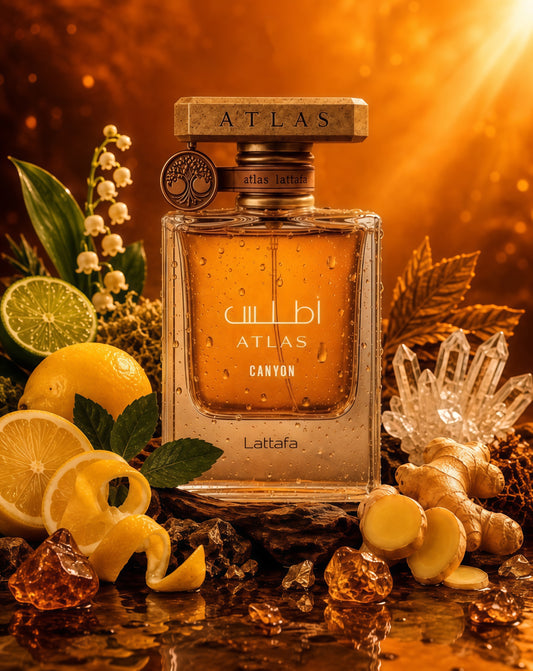 Lattafa Atlas Canyon Eau de Parfum Unisex 55ml Fragancia Cítrica Marina y Amaderada para Primavera y Verano