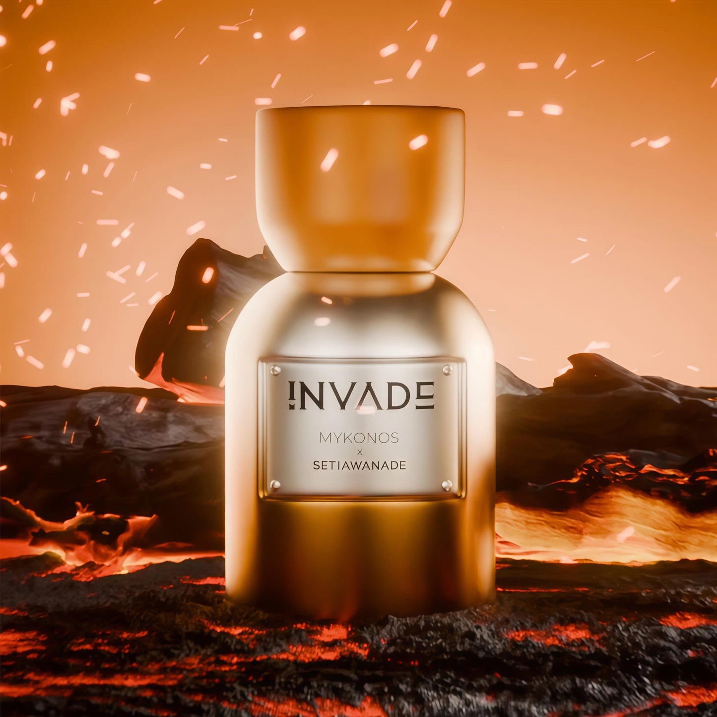 Mykonos Invade Extrait de Parfum Unisex 50ml Fragancia Especiada Gourmand y Amaderada con Pimienta Rosa y Vainilla de Madagascar para Otoño e Invierno