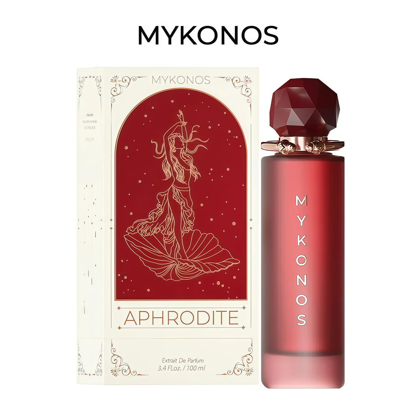 Mykonos Aphrodite Extrait de Parfum Mujer 100 ml Fragancia Oriental Amaderada y Vainilla Intensa y Elegante para Noches Especiales
