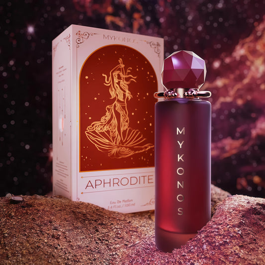 Mykonos Aphrodite Extrait de Parfum Mujer 100 ml Fragancia Oriental Amaderada y Vainilla Intensa y Elegante para Noches Especiales