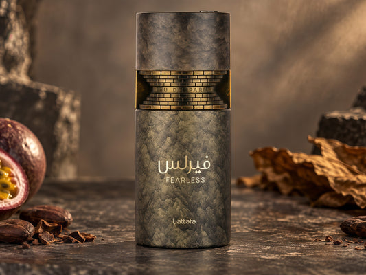 Lattafa Fearless - 100ml Perfume Masculino Intenso y Sofisticado con Notas de Maracuyá, Cacao y Tabac para Hombres Aventureros