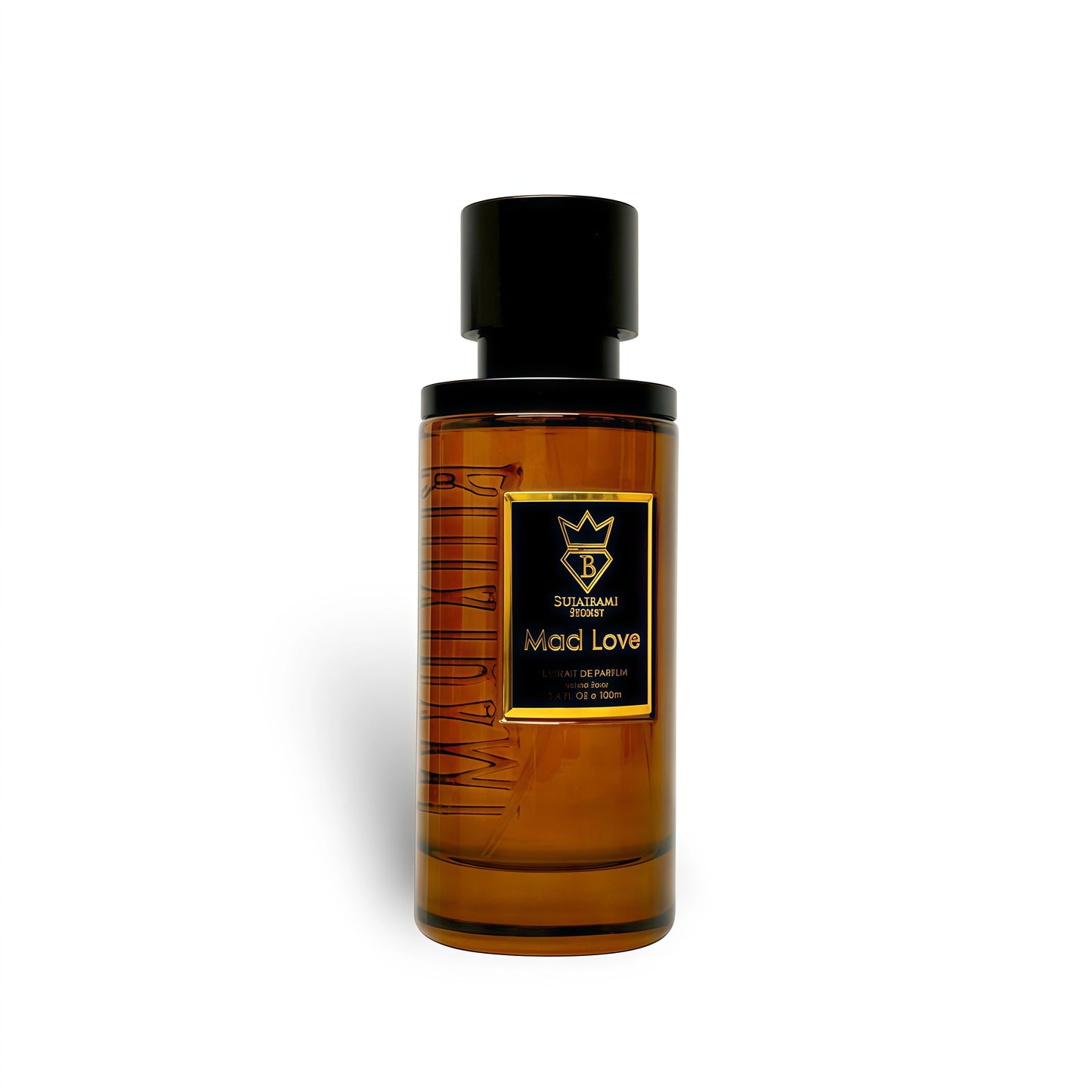 Bujairami Mad Love Extrait de Parfum 100ml Fragancia Masculina Amaderada y Ambarada con Frambuesa Azafrán y Rosa para Otoño e Invierno