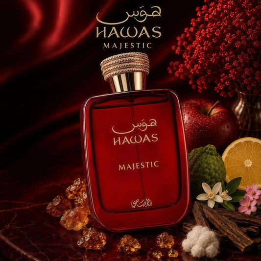 Hawas Majestic Eau de Parfum Unisex 100 ml Fragancia Cítrica Amaderada y Elegante para Uso Diario y Ocasiones Especiales