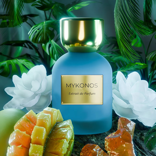 Mykonos Dreamscape Extrait de Parfum Unisex 50 ml Fragancia Frutal Gourmand y Amaderada para Uso Diario y Ocasiones Especiales