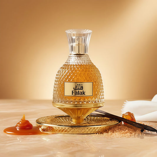 NUSUK FALAK - Perfume Unisex Oriental Gourmand 100ml RIIFFS Aroma Dulce y Elegante con Vainilla Caramelo y Almizcle para Experiencia Sensorial Deliciosa