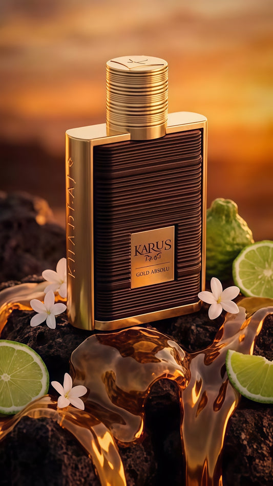 Karus Gold Absolu Khadlaj Perfume Unisex 100ml Eau de Parfum Fragancia Cítrica Gourmand y Floral para Uso Diario y Ocasiones Especiales