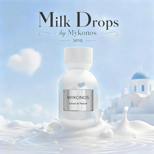 Mykonos Milk Drops Extrait de Parfum Unisex 50 ml Fragancia Lactónica Cremosa y Almizclada para Uso Diario y Cualquier Estación