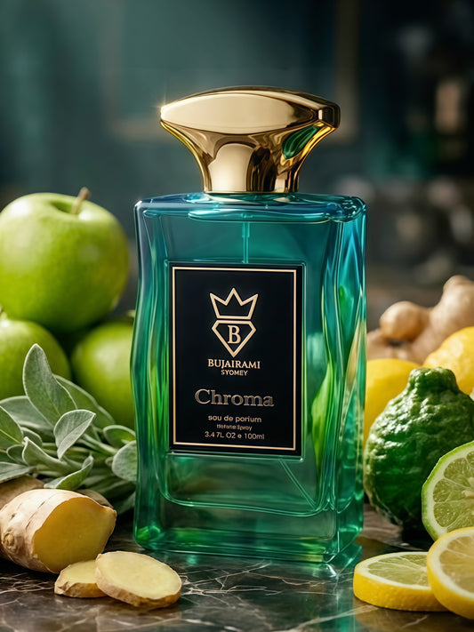 Bujairami Chroma Eau de Parfum Hombre 100ml Fragancia Aromática Fresca y Amaderada para Hombres Modernos y Elegantes