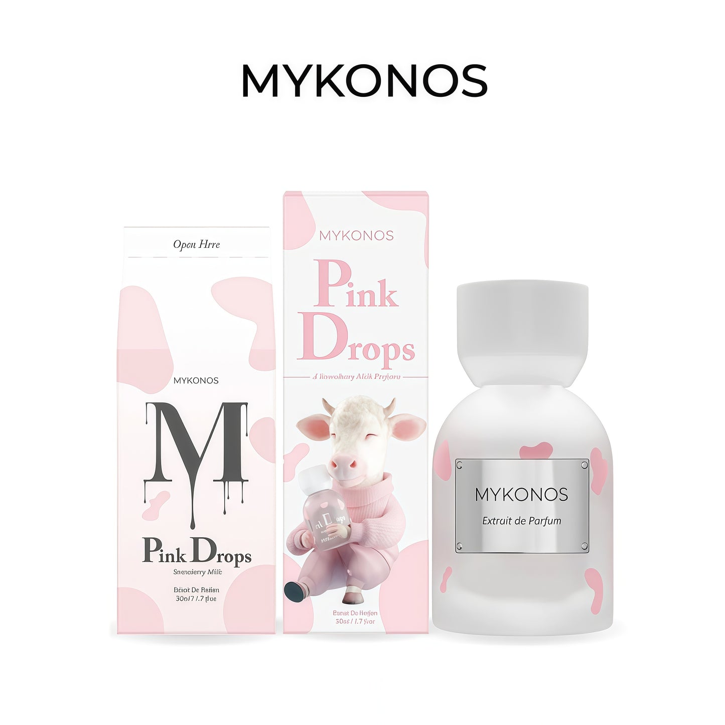 Mykonos Pink Drops Extrait de Parfum Unisex 50 ml Fragancia Gourmand Cremosa y Avainillada con Mermelada de Fresa y Vainilla