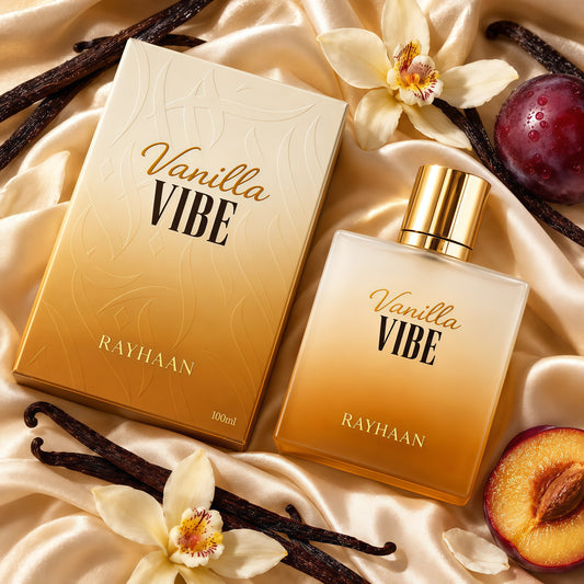 Rayhaan Vanilla Vibe 100ml Fragancia Oriental Floral para Hombres y Mujeres Notas de Vainilla y Madera de Oud