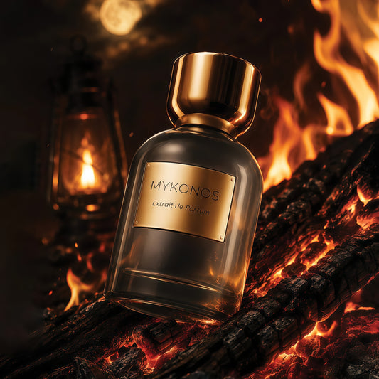 Mykonos Senja Extrait de Parfum Unisex 50 ml Fragancia Gourmand Cremosa y Amaderada con Café Aromático Chocolate y Maderas Nobles para Otoño e Invierno