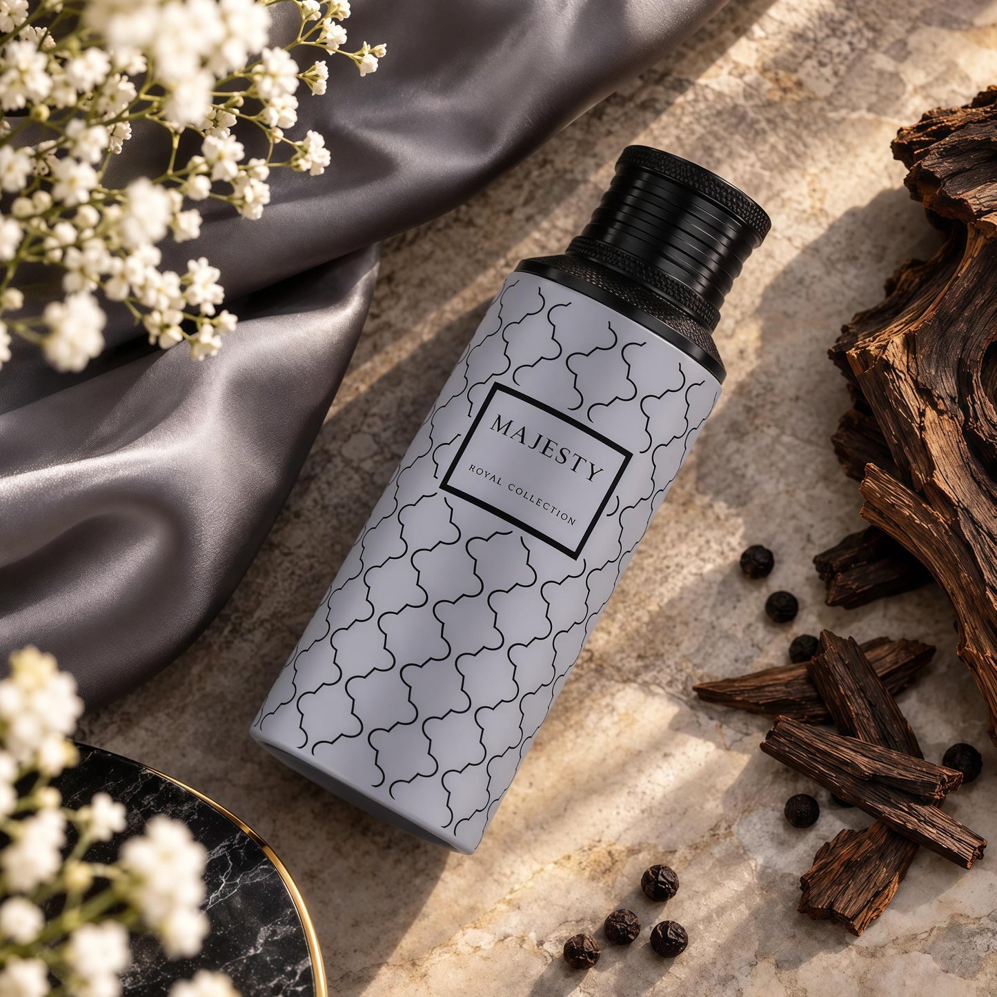 Maison Asrar Majesty Eau de Parfum Unisex Cítrico Aromático Floral Amaderado para Hombres y Mujeres Notas de Pomelo Jengibre y Bergamota Alta Proyección Persistente
