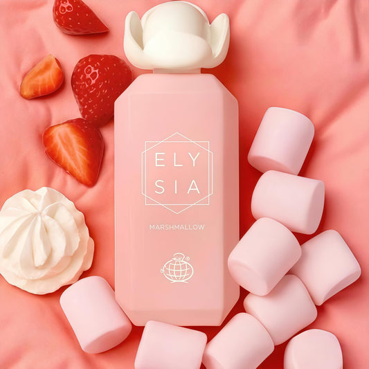 Elysia Marshmallow Fragance World 100ml perfume mujer Perfume Femenino Dulce y Cremoso | Fresa, Marshmallow y Vainilla | Aroma Goloso, Suave y Adictivo