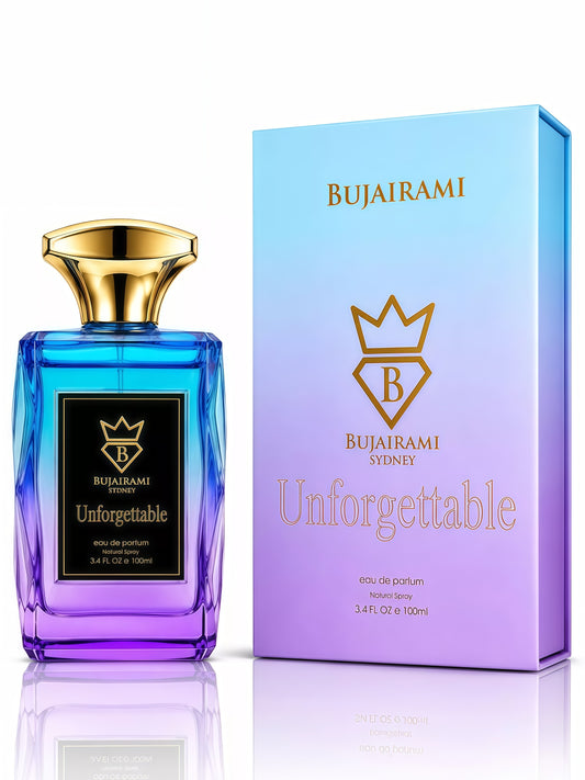 Bujairami Unforgettable Eau de Parfum Unisex 100 ml Fragancia Cítrica Fresca y Vibrante con Pomelo Bergamota y Jengibre