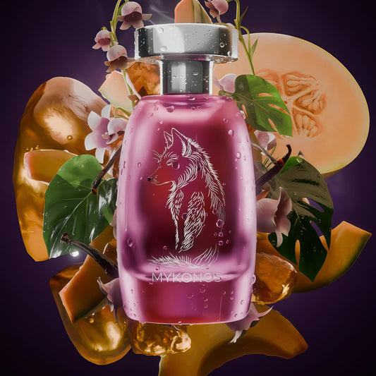 Mykonos Silent Whisper Extrait de Parfum Unisex 100ml Fragancia Frutal Floral y Ambarada Manzana Melón Lirio de los Valles Vainilla Ámbar