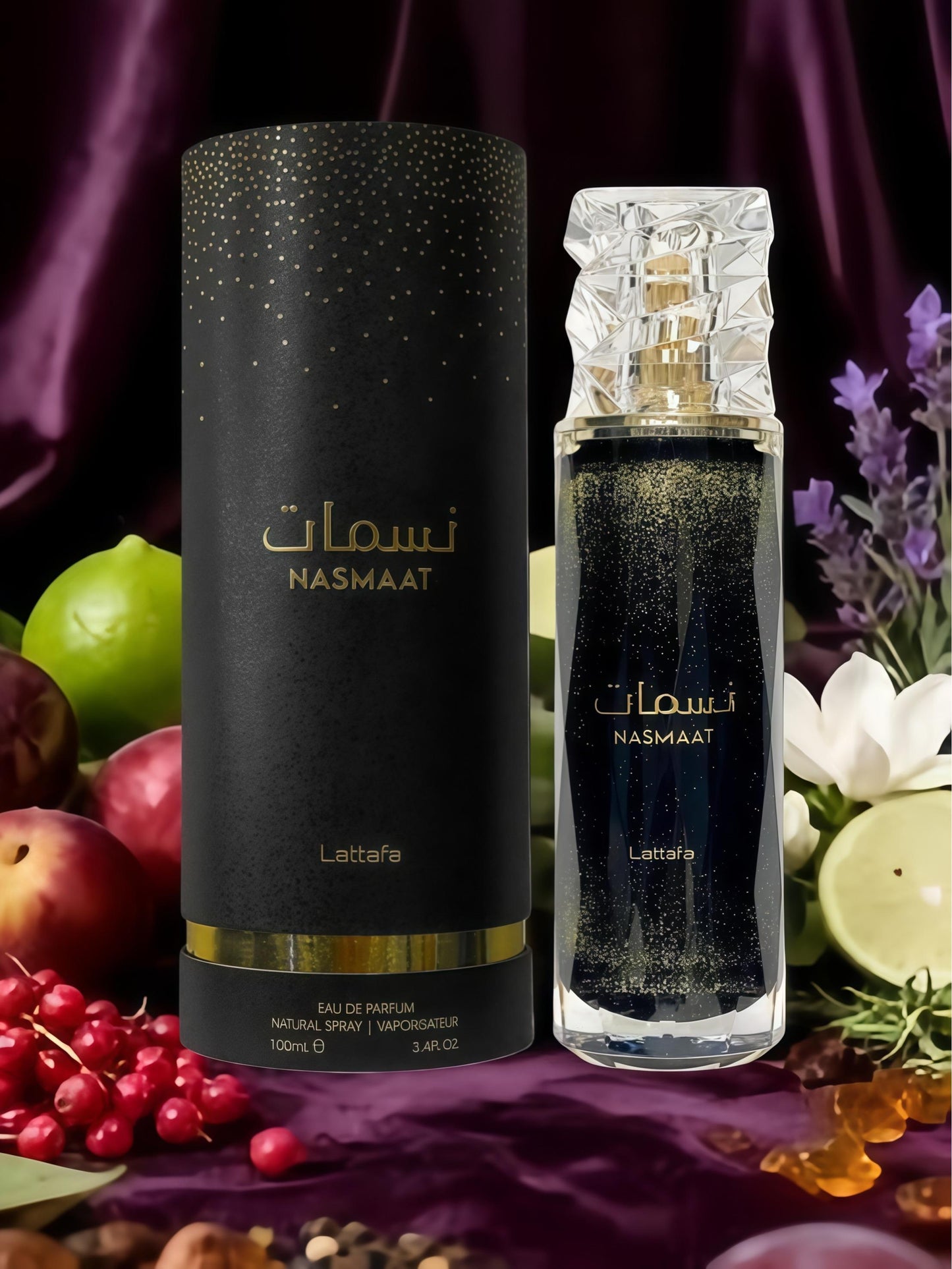 Nasmaat Lattafa 100ml Perfume Unisex - Aroma Equilibrado con Notas de Pimienta Rosa y Ciruela Jugosa - Ideal para Noches Especiales y Salidas Nocturnas - Duración Prolongada