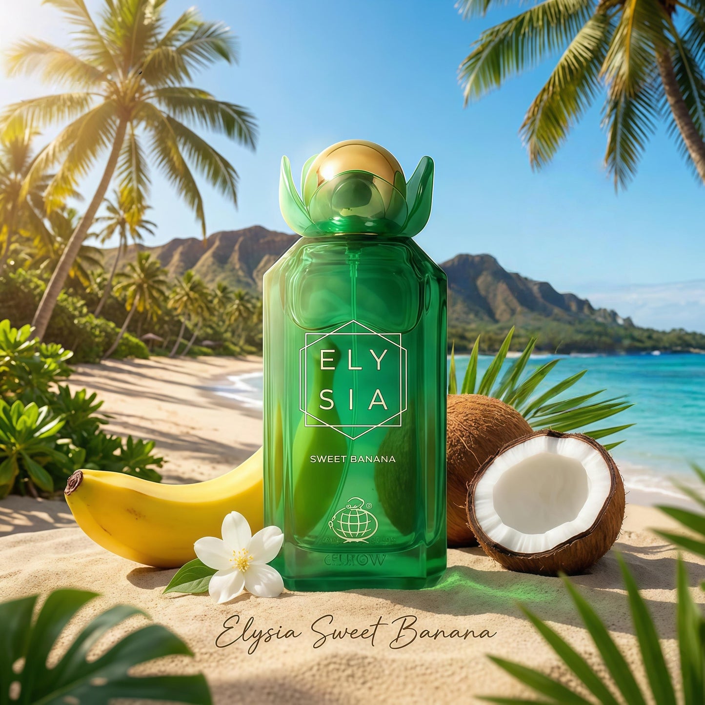 Fragrance World Elysia Sweet Banana Fragance World 100ml Perfume Mujer Aroma Dulce y Tropical con Banana Madura y Coco Cremoso