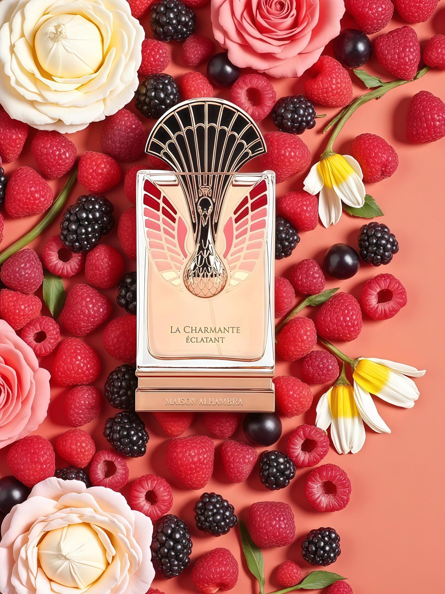 La Charmante Éclatant de Maison Alhambra 100ml   frescura frutal, dulzura floral y calidez gourmand Fragancia Aromática Cítrica Ámbar Aromático