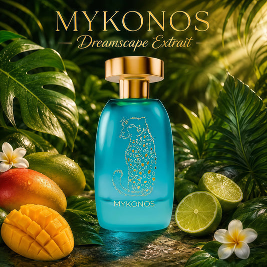 Mykonos Dreamscape Extrait de Parfum Unisex 100 ml Fragancia Frutal Gourmand y Amaderada para Uso Diario y Ocasiones Especiales