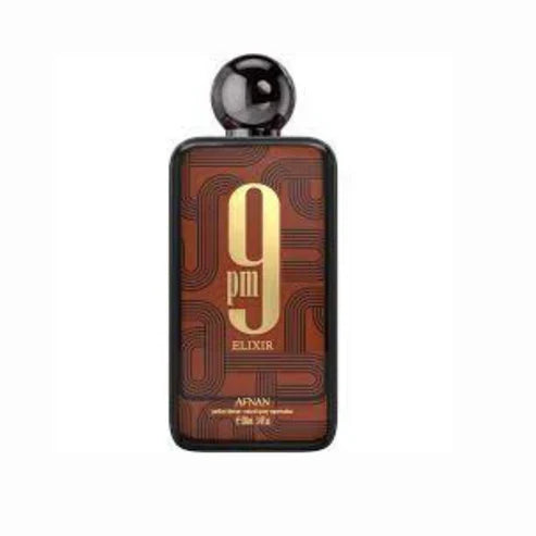 9PM Elixir Afnan 100ML – Perfume Unisex Oriental Especiado con Cardamomo, Cuero y Vainilla