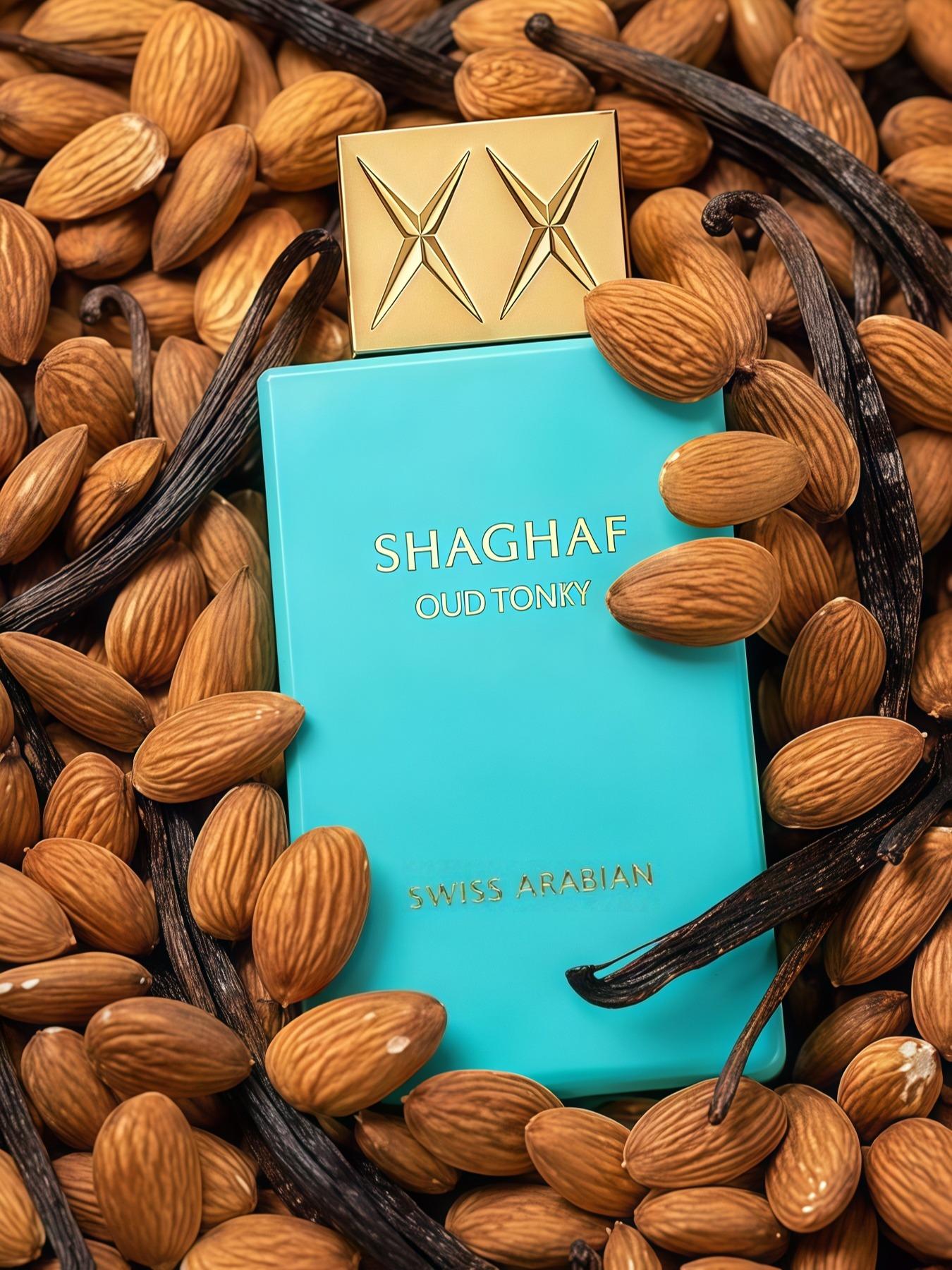 Shaghaf Oud Tonka 75ml Eau de Parfum Unisex Fragancia Gourmand Especiada Floral y Ambarada con Almendra Canela y Haba Tonka para Otoño e Invierno