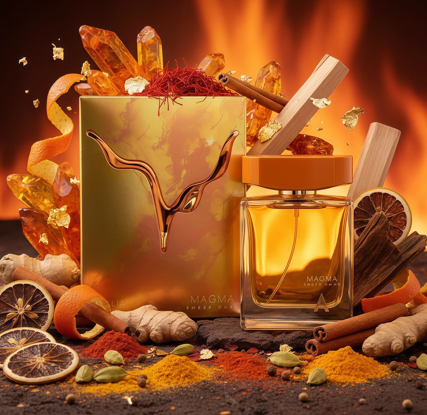 Atralia Magma Ember Dusk Eau de Parfum Unisex 80ml  | Fragancia Especiada, Floral y Avainillada