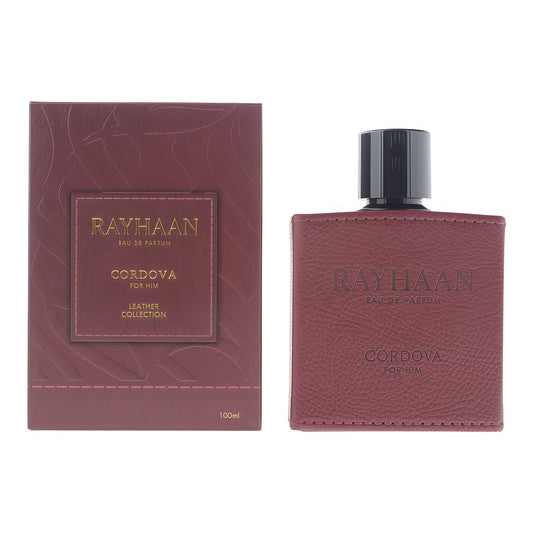 RAYHAAN Perfume CORDOVA-100ml para Hombre Sofisticado con Cuero Intenso y Aromas Orientales de Ciprés y Patchouli