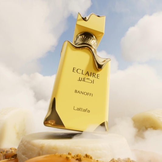 Eclaire Banoffi Lattafa 100ML – Perfume Unisex Floral Gourmand con Plátano, Vainilla y Praliné