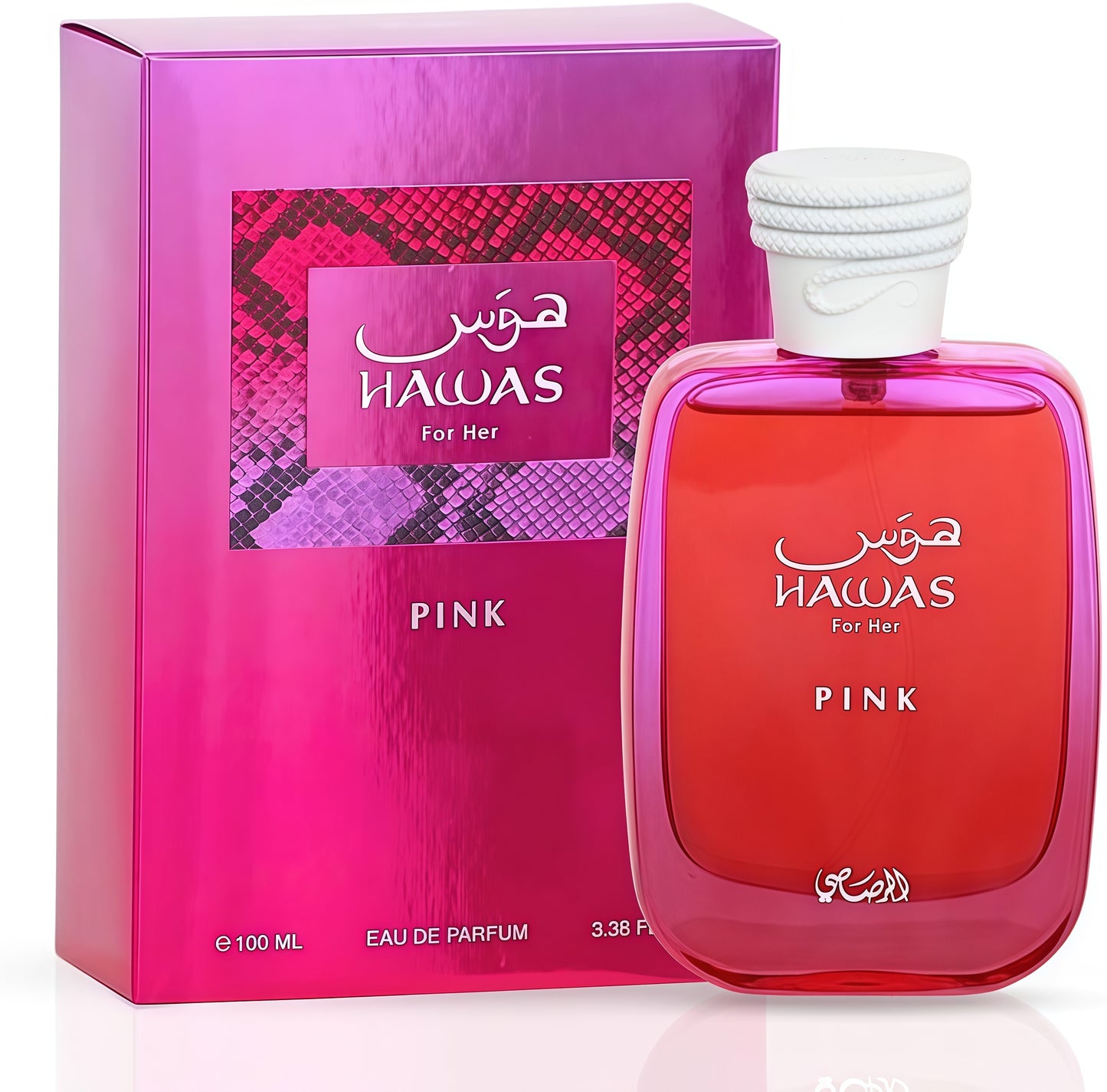 Rasasi Hawas Pink Perfume Femenino 100ml Dulce Cremoso y Encantador para Mujeres con Notas de Flores Blancas y Especias Suaves