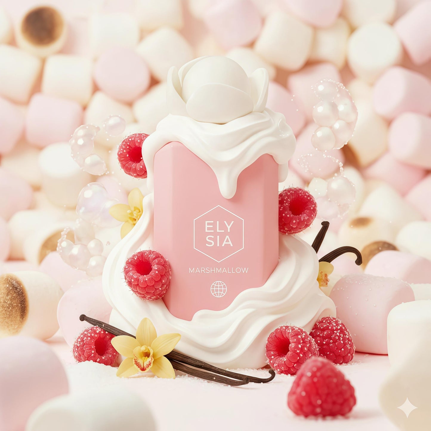 Elysia Marshmallow Fragance World 100ml perfume mujer Perfume Femenino Dulce y Cremoso | Fresa, Marshmallow y Vainilla | Aroma Goloso, Suave y Adictivo