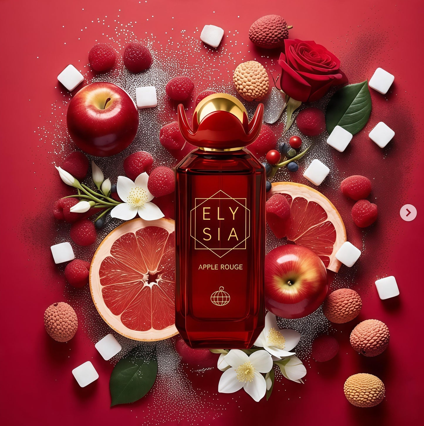 Fragrance World Elysia Apple Rouge Perfume Mujer 100ml Aroma Frutal Fresco y Romántico Ideal para Uso Diario y Eventos Especiales