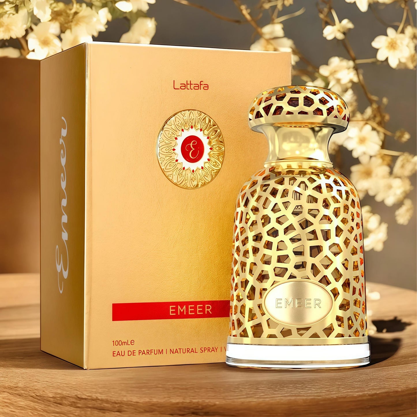 Emeer Lattafa Perfumes 100ML – Perfume Unisex Amaderado Aromático con Toques Cítricos y Especiados