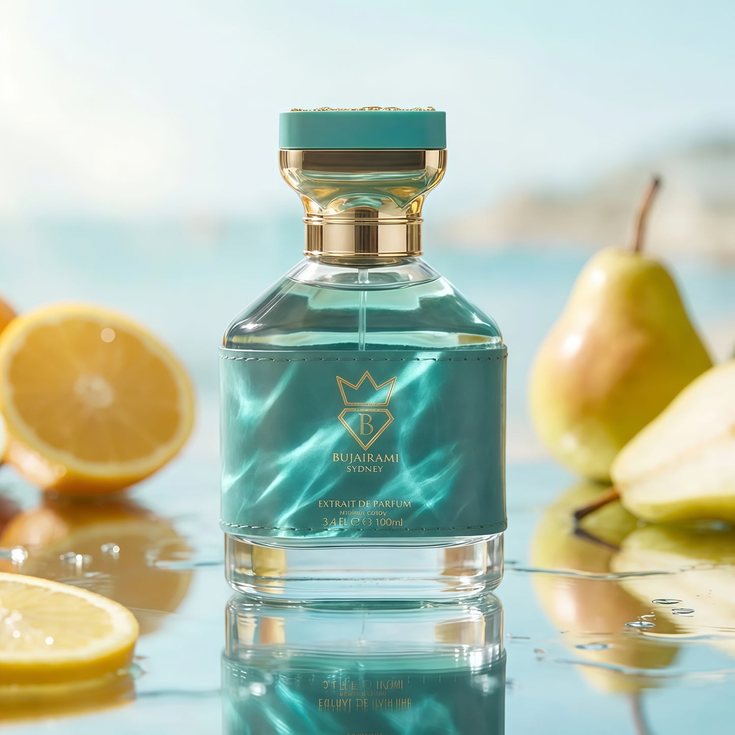 Bujairami Ocean Eyes Extrait de Parfum Unisex 100 ml Fragancia Cítrica Almizclada y Ambarada Fresca y Elegante para Uso Diario
