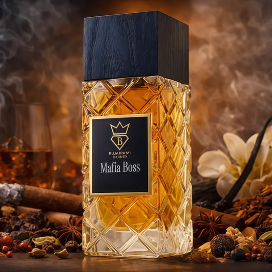 Bujairami Mafia Boss Extrait de Parfum Hombre 100 ml Fragancia Especiada Amaderada y Cuero para Hombres Elegantes y Sofisticados