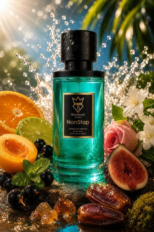 Bujairami NonStop Extrait de Parfum 100ml - Fragancia Fresca con Notas de Frutas y Flores para un Aroma Duradero y Atractivo
