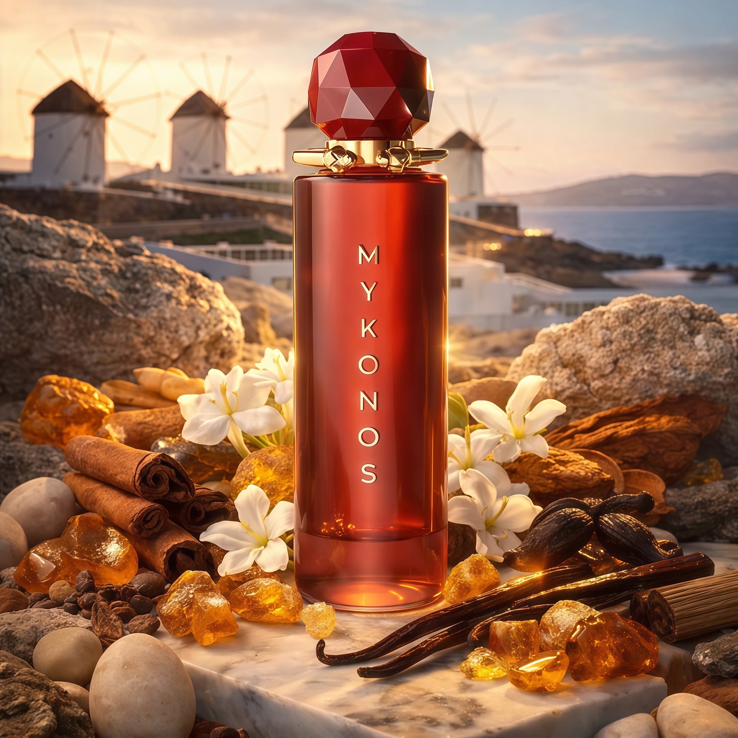Mykonos Aphrodite Extrait de Parfum Mujer 100 ml Fragancia Oriental Amaderada y Vainilla Intensa y Elegante para Noches Especiales