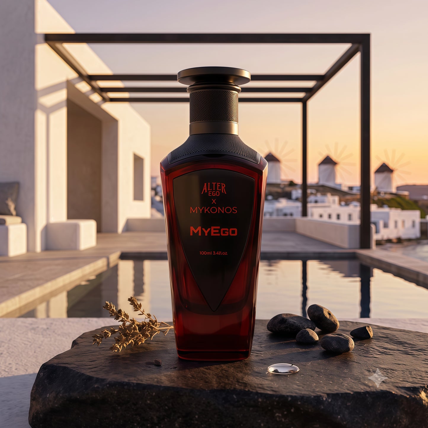 Mykonos MyEgo Extrait de Parfum Unisex 100ml, Fragancia Moderna y Elegante con Notas de Uvas Moscatel, Bergamota y Pimienta Rosa, Ideal para Ocasiones Especiales