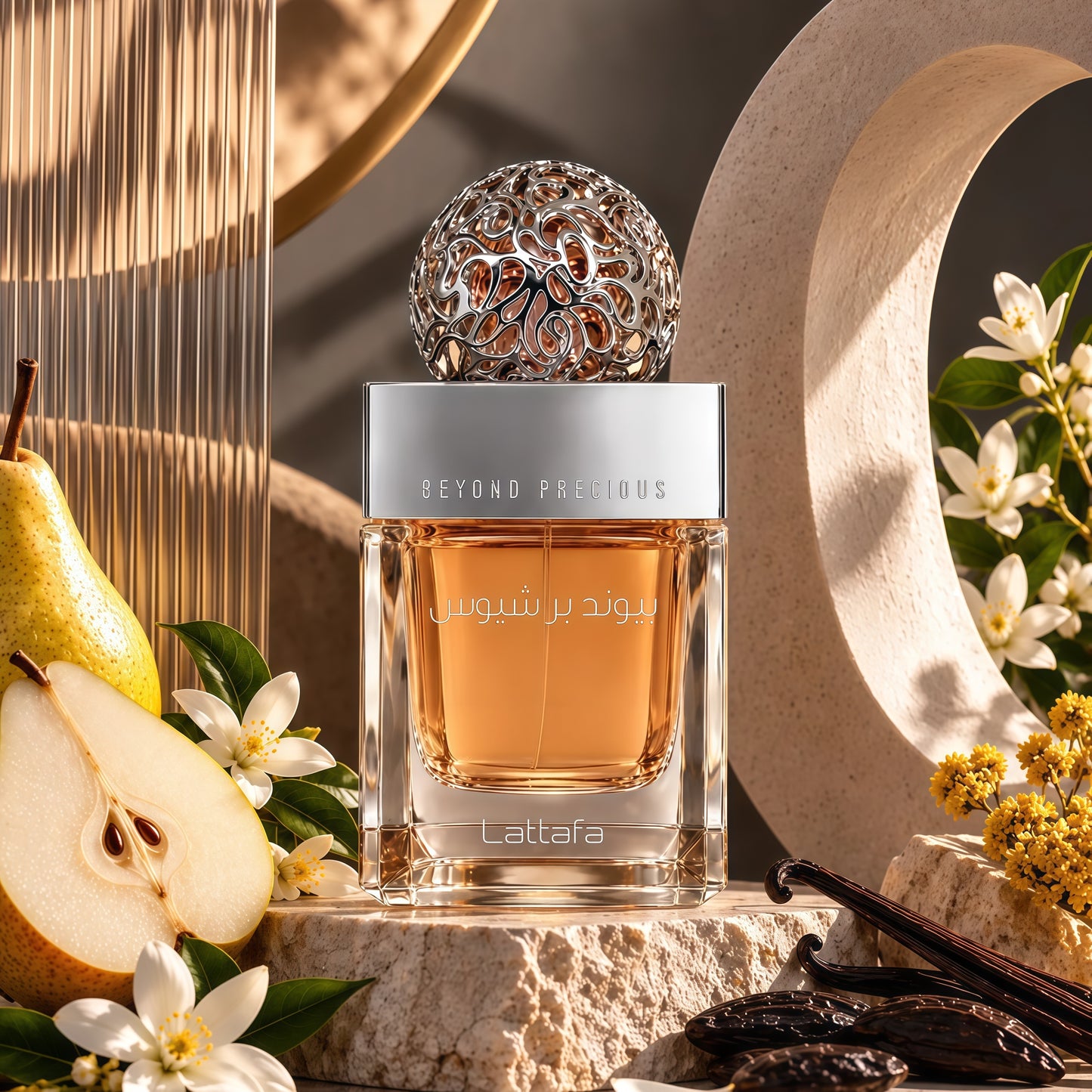 Lattafa Beyond Precious Eau De Parfum 100ml Perfume Femenino Fragancia Delicada y Sofisticada con Notas de Bergamota Pera y Neroli para Mujer