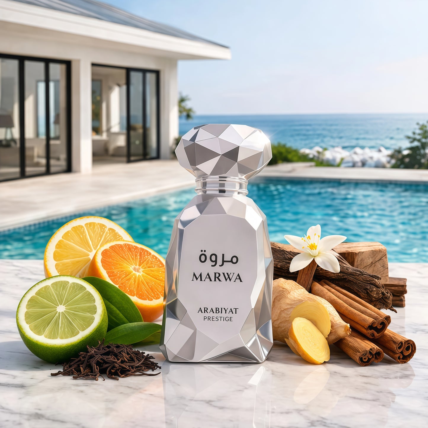 Marwa Arabiyat Prestige - Perfume Masculino de Luxe con Notas de Limón y Canela para un Aroma Elegante y Sofisticado