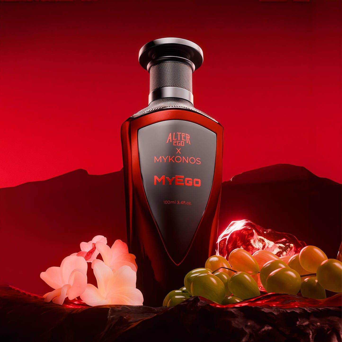 Mykonos MyEgo Extrait de Parfum Unisex 100ml, Fragancia Moderna y Elegante con Notas de Uvas Moscatel, Bergamota y Pimienta Rosa, Ideal para Ocasiones Especiales